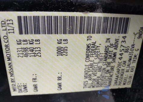 2014 Nissan Maxima 3.5 Sv из США, поврежденный, VIN 1N4AA5AP2EC445734